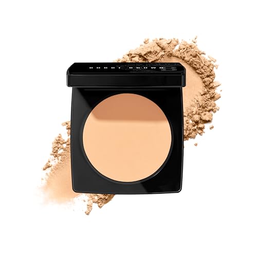 Bobbi Brown Sheer Finish Pressed Powder | Oil-Absorbing, Mattifying Setting Powder for All-Day Shine Control | Includes Puff, 0.32 Ounce, Sunny Beige