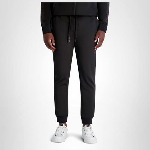 KARL LAGERFELD Men's Pull On Drawstring Waistband Pocket Pants, Black, X-Large