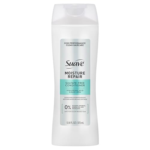 Suave Moisture Repair Conditioner, Sulfate-free, for restored moisture with every wash, safe for color treated hair, 12.6 oz