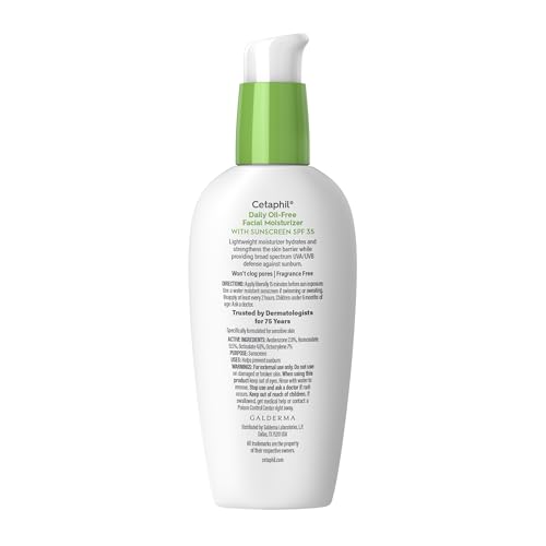 Cetaphil Face Moisturizer, Daily Oil Free Facial Moisturizer with SPF 35, For Dry or Oily Combination Sensitive Skin, Fragrance Free Face Lotion (Packaging May Vary)
