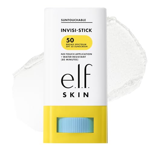 e.l.f. SKIN Suntouchable Invisi-Stick Face Sunscreen SPF 50, Clear, Lightweight with Sunflower Seed Oil, Vegan & Cruelty-Free