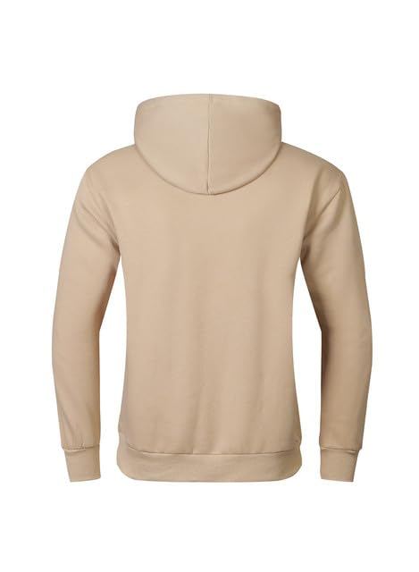 JMIERR Men's Sweatshirt Mens Fall Vintage Drawstring Hoodies Sweatshirts for Men Long Sleeve Hooded Pullover with Pockets Collar Fleece Casual Basic Simple Winter Shirts, US50(2XL), A Khaki