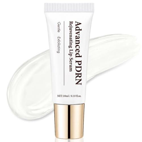 PDRN Lip Serum, Advanced PDRN Rejuvenating Hydrating Lip Balm, Hyaluronic Acid Lip Moisturizer Plumping for Dry Cracked Dark Lips, Gentle Exfoliation Smoothing Lip Treatment Overnight Cream, 0.33 OZ