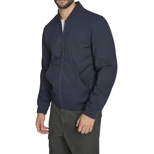Levi's Men's Rib Knit Bomber With Chest Zip Pocket, Navy, Medium