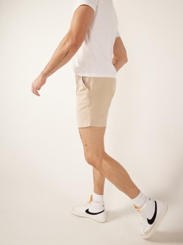 Chubbies Chino Shorts Men 5.5 Inch - Mens Shorts Casual with Elastic Waistband, Side and Back Pockets, Stretch Cotton Blend (Khakinators, Medium)