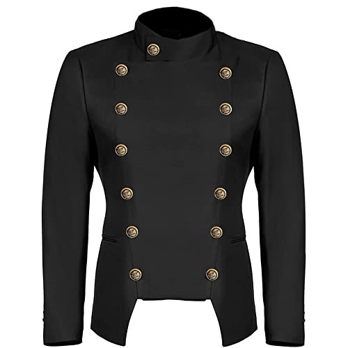 Mens Fashion Suit Jacket Slim Fit Blazers Stage Dress Jackets Black