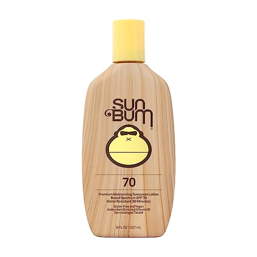 Sun Bum Original SPF 70 Sunscreen Lotion | Vegan and Hawaii 104 Act Compliant (Octinoxate & Oxybenzone Free) Broad Spectrum Moisturizing UVA/UVB Sunscreen with Vitamin E | 8 oz