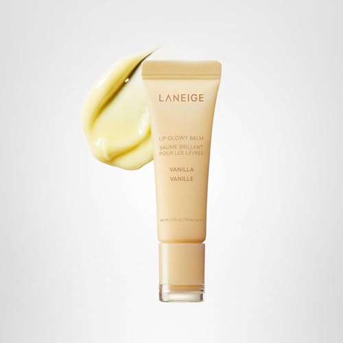 LANEIGE Lip Glowy Balm: Sheer Tinted Lip Treatment Balm Tube with Shea & Murumuru Butters for Hydrating, Moisturizing, Glossy, Non-Sticky Shine, Berry | Korean Skin Care, Vanilla