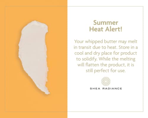 Shea Radiance P.U.R.E. Whipped Shea Butter with Colloidal Oatmeal - Whipped Body Butter Blended with Skin Soothing Oatmeal & Moisturizing Rice Bran Oil | Unscented (5 oz)