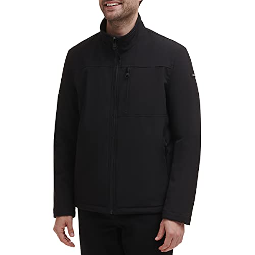 Calvin Klein Men's Shepra Lined Soft Shell Jacket, Black, Medium
