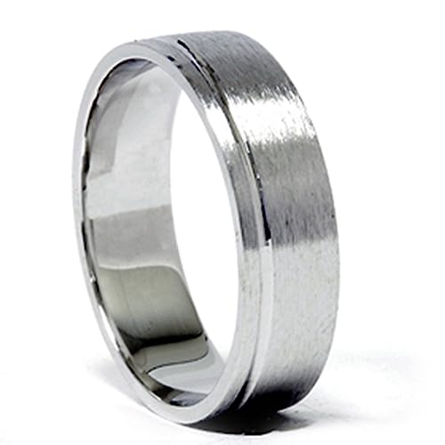 P3 POMPEII3 Pompeii Mens 6mm Comfort Fit Wedding Band Ring 14K White Gold - Size 8.5