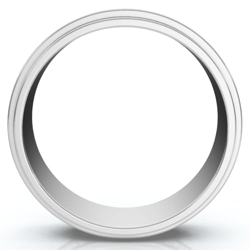 P3 POMPEII3 Pompeii Mens Diamond 3/8ct Eternity Ring Wedding Band 14k White Gold 7mm Lab Grown - Size 10 (FG,VS)