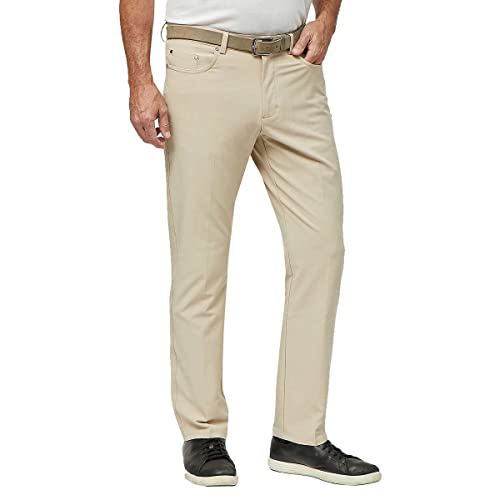 Greg Norman ML75 Performance Men's Pant | 5 Pocket Performance Pant | ML75 Luxury Microfiber - Tan 38W x 30L