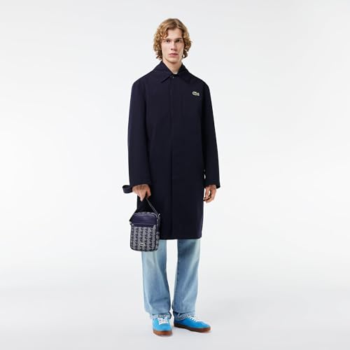 Lacoste Men's Vertical Camera Bag, Silver Chine/White-Navy Blue-Sunny, One