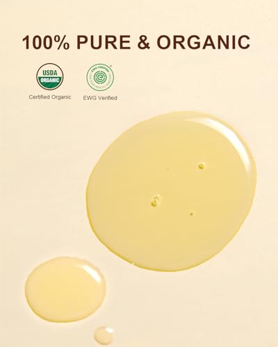 Yoken Organic Jojoba Oil 8oz, USDA Certified Pure for Hair, Skin Care