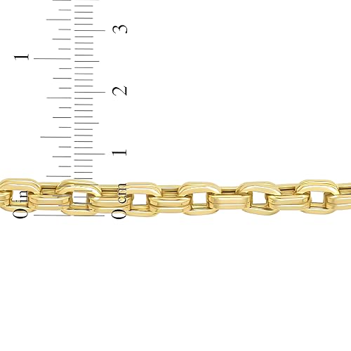 Floreo Italian 14k Yellow Gold 5mm Thick Duplex Link Bracelet, 8 Inch