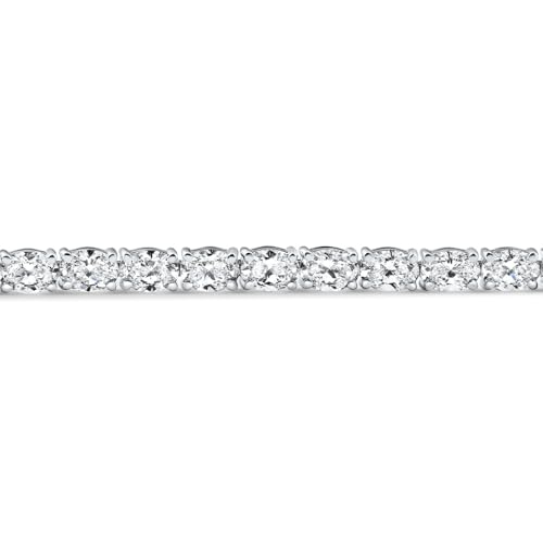 P3 POMPEII3 Pompeii 4 1/2Ct Oval Cut Diamond Tennis Bracelet 7" 14k White Gold Lab Grown - Size Medium (EF,VS)