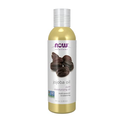NOW Foods Solutions, Jojoba Oil, 100% Pure Moisturizing, Multi-Purpose Oil for Face, Hair and Body, 4-Ounce