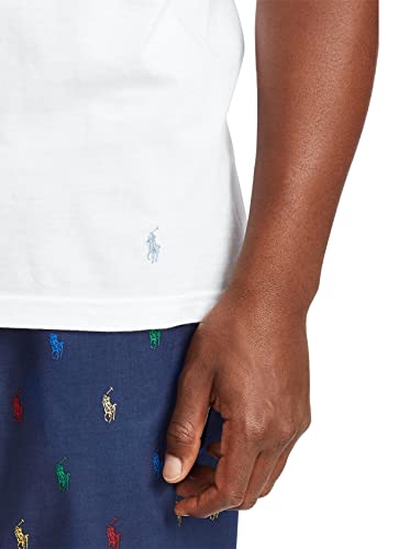 Polo Ralph Lauren Men's Classic Fit Cotton Crew Tee, White/Surf Blue, Surf Blue/White, Cruise Navy/White, X-Large