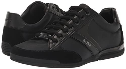 BOSS Green by Hugo Men's Saturn Low Profile Low Top Sneaker Shoe, Black, 11 M US