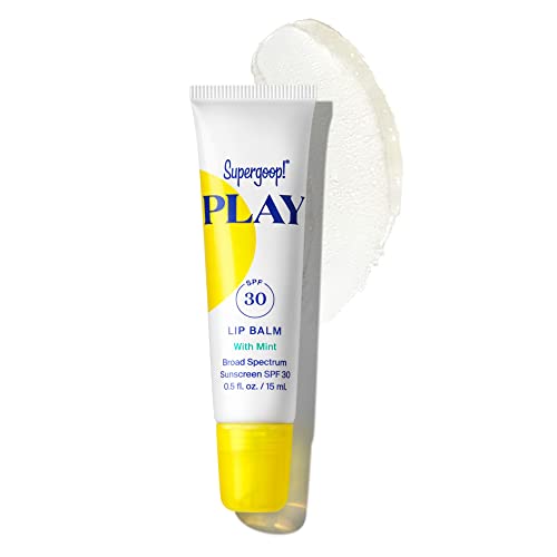Supergoop! PLAY Lip Balm SPF 30 with Mint, 0.5 fl oz - Broad Spectrum SPF Lip Balm with Hydrating Honey, Shea Butter & Sunflower Seed Oil - Clean Ingredients - Great for Active Days
