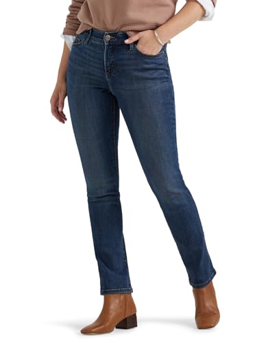 Lee Women's Ultra Lux Comfort with Flex Motion Straight Leg Jean Royal Chakra 14 Medium