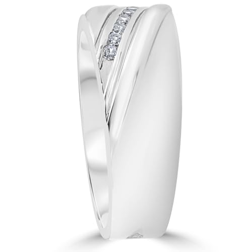 P3 POMPEII3 Pompeii 1/6CT Mens Diamond Ring 10K White Gold - Size 8