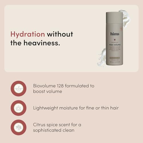 hims Max Volume Conditioner, Biotin, Citrus Spice Scent, 2 Pack, 6.4 Fl Oz