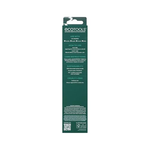 EcoTools Cream & Powder Dual-Ended Eye Brush, Flat & Fluffy, 1 Count