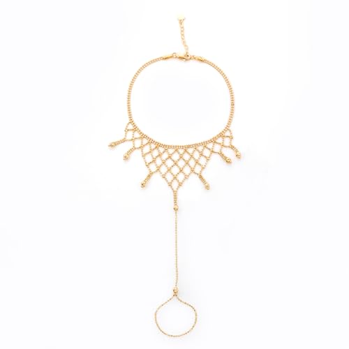 14k Yellow Gold Beaded Clon Bracelet - 7+1"