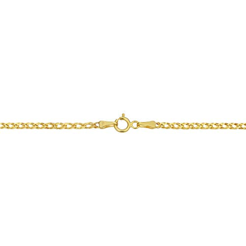 Kooljewelry 10k Yellow Gold Diamond Weave Curb Chain Necklace (16 inch)