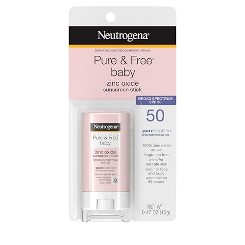 Neutrogena Pure & Free Baby Mineral Sunscreen Stick SPF 50, 0.47 oz, 2 Pack