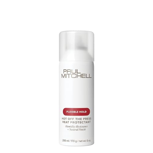 Paul Mitchell Hot Off The Press Heat Protectant, Humidity Resistance, Flexible Hold + Natural Finish, For All Hair Types, 6 oz