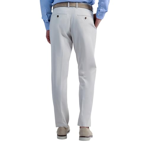 Haggar Men's JMH Premium Slim Fit Heather Fine Twill Dress Pants Natural