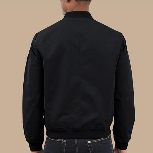 Lucky Brand Men's Classic Bomber Jacket, Black, Large