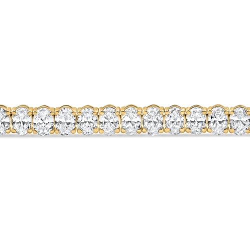 P3 POMPEII3 Pompeii 10Ct Oval Cut Diamond Tennis Bracelet 7" 14k Yellow Gold Lab Grown - Size Medium (EF,VS)