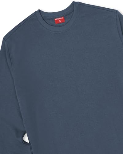 Kingsted Navy Blue Sweatshirt for Men – Super Soft Lightweight Sweater – Premium Terry Fabric – Classic Everyday Comfort Fit (Navy Blue, Large)