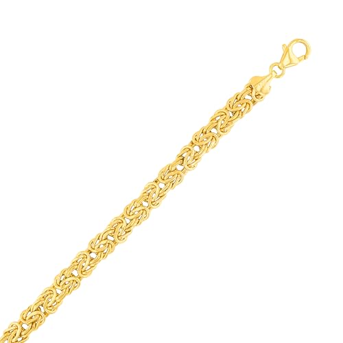 Floreo 14K Yellow Gold 6mm Byzantine Chain Necklace, 18 Inch