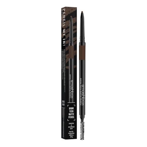 Smashbox Brow Tech Matte Eyebrow Pencil | Waterproof, Smudge Proof + Long Lasting Brow Pencil with Spoolie Brush, Brunette