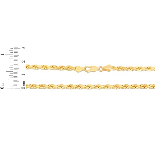 Floreo 14k Yellow Gold 3.8mm Solid Rope Chain Bracelet 8 Inch