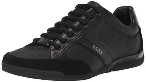 BOSS Green by Hugo Men's Saturn Low Profile Low Top Sneaker Shoe, Black, 11 M US
