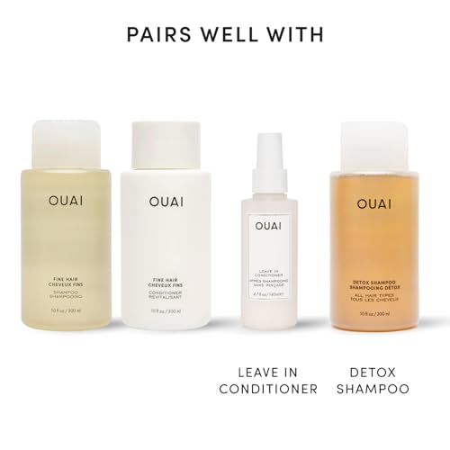 OUAI Fine Shampoo and Conditioner Set - Sulfate Free Shampoo and Conditioner for Women & Men - Made with Keratin, Marshmallow Root, Shea Butter & Avocado Oil - Free of Parabens & Phthalates (10 Fl Oz)