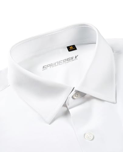 Lion Nardo Slim Fit White Dress Shirt for Men Wrinkle Free Mens Dress Shirts Long Sleeve Tall Muscle Fit Button Up Shirt