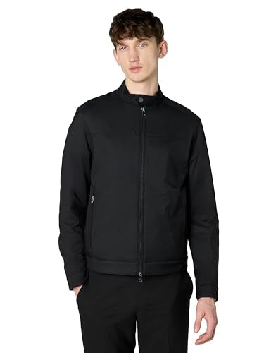 Michael Kors Men's Nylon Racer Jacket, Black, M