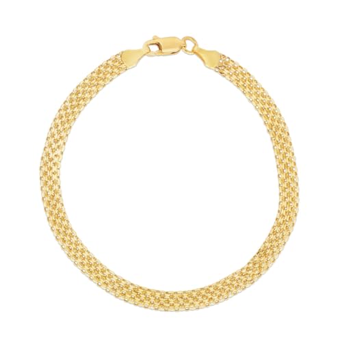Floreo 14k Yellow Gold 4.7mm Bismark Chain Bracelet 7.25 Inch