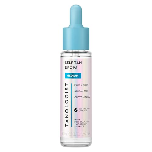 Tanologist Medium Self-Tan Drops, Face Tanning Drops, 1.01 Fl Oz