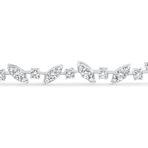 P3 POMPEII3 Pompeii 3.70Ct 14k White Gold Diamond Tennis Bracelet 7" Lab Grown (G,VS2-SI1)