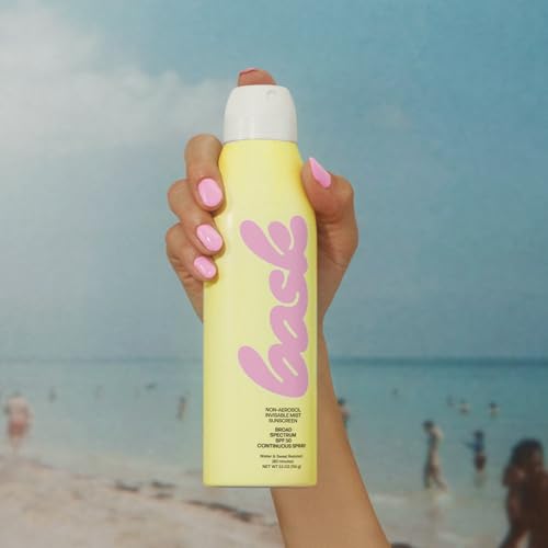 Bask SPF 50 Sunscreen Spray - Non-Aerosol, Broad Spectrum UVA/UVB Protection, Dermatologist Recommended, Moisturizing, Lightweight & Non-Greasy, 5.5 oz