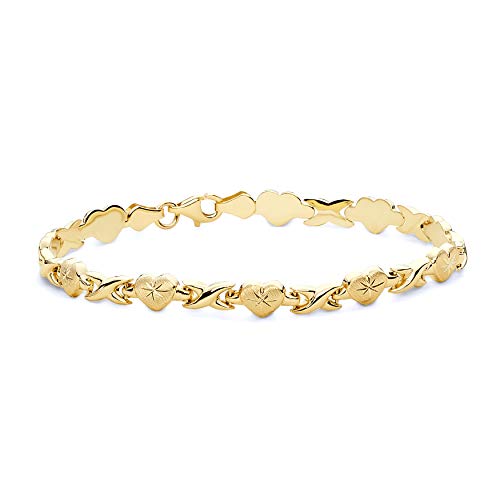 14k REAL Two Tone Gold Stampato Bracelet - 7.25"