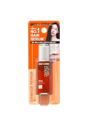Mise En Scene Perfect Serum Original Trial Size - Mini Hair Oil for Heat Protection | for Frizzy & Dry | Hydration and Nutrition | Hairy Essence for Damage Care | Korean Hair Care (1.01 Fl. Oz.)